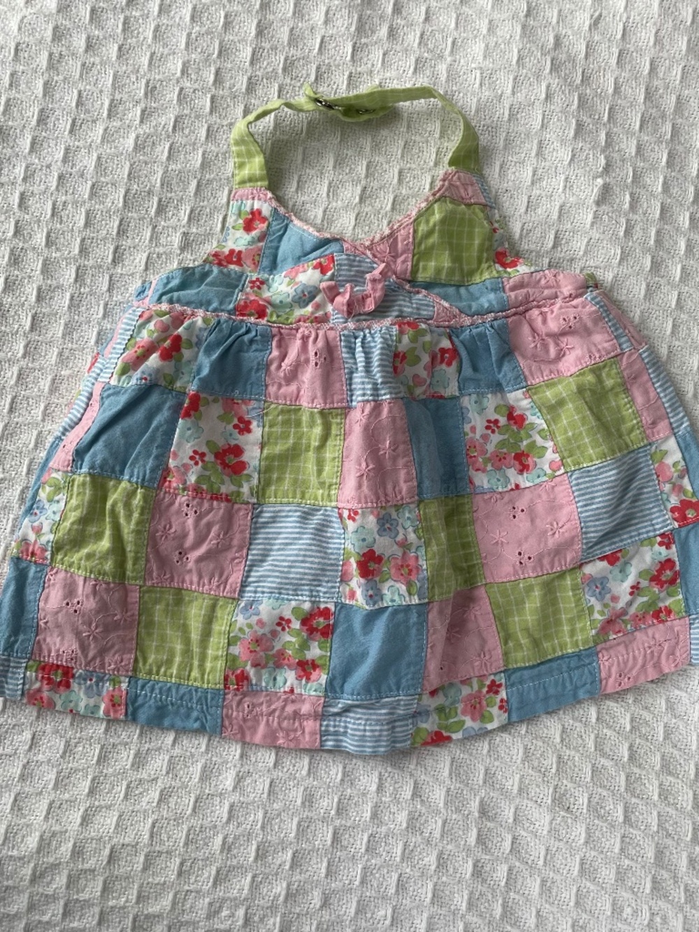 Koala Kids Flower Garden Patch Work Halter Neck dress - size 3-6m